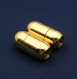 5 Pcs, Tube Shape Magnetic Clasps 17x9mm, 5mm Hole Size