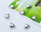 5 Pcs 16X11mm Love Heart Magnetic Clasp Silver