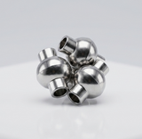10X3mm Magnetic Clasp Leather Cord Connector Silver