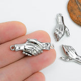 5 Pcs 30x10mm Handshake Magnetic Clasp Silver