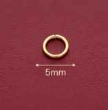 5mm Metal Open Jump Rings Golden