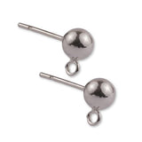 50 Pcs 4,6,8mm Ball, Steel Ball Earring Studs