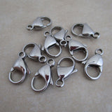 50 Pcs 10mm, Stainless Steel Lobster Claw Clasps