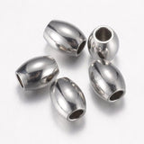 100 Pcs Steel Solid Oval Beads