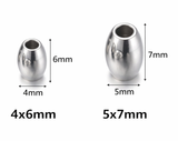 100 Pcs Steel Solid Oval Beads