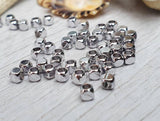 100 Pcs Steel Solid Hex Cube Beads
