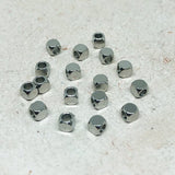 100 Pcs Steel Solid Hex Cube Beads