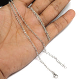 10 Pcs 17 Inch, Stainless Steel Flat Link Neck Chain 3x2mm Link Size