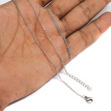 10 Pcs 17 Inch, Steel Flat Link Neck Chain 1.5x1mm Link Size