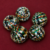 10 Crochet Round Beads Assorted 22 mm