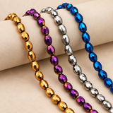 4x6mm Faceted Crystal Oval Metallic Beads