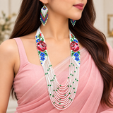 Handcrafted Rose Garden Multistrand Beaded Necklace Set