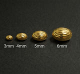 2 Strings 3-6mm Brass Oval C Cut Gold Beads
