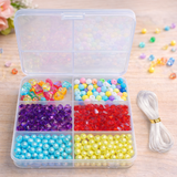 5 Kits, Acrylic Beads Multicolor DIY Kit With 1 Mtr Elastic Thread