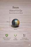 1 String 8mm Natural Cat Eye Gemstone Beads