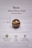 1 String 8mm Natural Brown Hakik Gemstone Beads