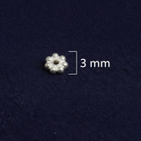 92.5 Sterling Silver 3mm Shiny  Daisy Spacer Beads