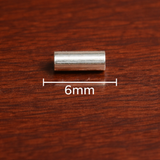 92.5 Sterling Silver 6mm Tube Spacers Beads