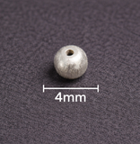 92.5 Sterling Silver 4mm Brushed Beads