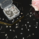 DIY Earring Making Kits, Stainless Steel Flat Round Blank Stud Earring, Stainless Steel & Ear Nuts 400pcs/box