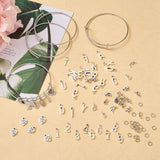 DIY Bangle Making Kits With Charms, Stainless Steel Bangles and Brass Jump Rings, Antique Silver