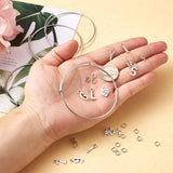 DIY Bangle Making Kits With Charms, Stainless Steel Bangles and Brass Jump Rings, Antique Silver