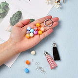 DIY Keychain Making Kits Acrylic Beads Jump Rings Split Key Rings and Zinc Alloy Swivel Clasps Faux Suede Tassel Pendant Decorations