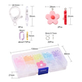 DIY Flower Pendant Necklace Making Kit, Resin Pendants, Acrylic Rings, Clasps, Jump Rings  221~258Pcs/box