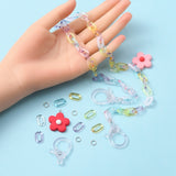 DIY Flower Pendant Necklace Making Kit, Resin Pendants, Acrylic Rings, Clasps, Jump Rings  221~258Pcs/box