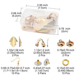 DIY Earrings Making Kit, Including Nugget & Flower & Arch Iron Pendants, Brass Earring Hooks & Ear Nuts, Light Gold, 36Pcs/box