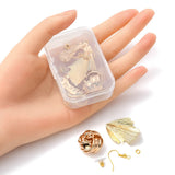 DIY Earrings Making Kit, Including Nugget & Flower & Arch Iron Pendants, Brass Earring Hooks & Ear Nuts, Light Gold, 36Pcs/box