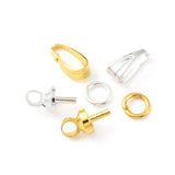 DIY Jewelry Making Finding Kit Including Brass Cup Peg Bails Pendants Bails