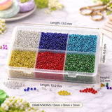 Silver Line Glass Seed Beads DIY Kit for Jewellery Making, Beading, Embroidery and Art and Crafts, Size 11/0 (2mm)