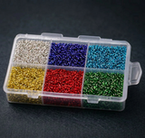 Silver Line Glass Seed Beads DIY Kit for Jewellery Making, Beading, Embroidery and Art and Crafts, Size 11/0 (2mm)