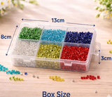 2 Cut Silver Line Glass Seed Beads DIY Kit for Jewellery Making, Beading, Embroidery and Art and Crafts, Size 11/0 (2mm)