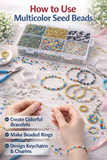 Mixcolor Glass Seed Beads DIY Kit for Jewellery Making, Beading, Embroidery and Art and Crafts