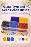 Glass Tyre and Seed Beads DIY Kit for Jewellery Making, Beading, Embroidery and Art and Crafts