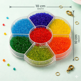 7 Colors Trans Seed Beads Kit, Size 11/0