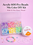 Acrylic Beads Mix Color DIY Kit With 10 Mtrs Elastic Thread