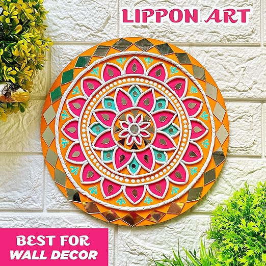 THE BIG INDIA 4 Shape 480 Piece Mirror craft kit as a Lippan art Material  kit