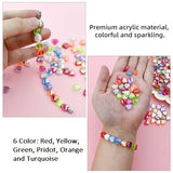 300 Pcs, 8mm Heart Acrylic Spacer Beads Multicolor DIY Kit With 10 Mtrs Elastic Thread DIY Jewelry Bracelet Earring Necklace Craft Making