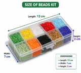 10 Colors, Size 11/0 Glass Opaque Seed Beads Kit