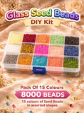 Beadsnfashion glass seed beads For Jewellery Making, Embroidery & Crafts DIY Kit, size 11/0, Pack Of 15 Colours