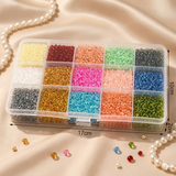 Beadsnfashion glass seed beads For Jewellery Making, Embroidery & Crafts DIY Kit, size 11/0, Pack Of 15 Colours