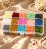 Beadsnfashion glass seed beads For Jewellery Making, Embroidery & Crafts DIY Kit, size 11/0, Pack Of 15 Colours