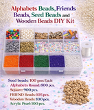 Alphabets Beads, Friends Beads, Seed Beads and Wooden Beads DIY Kit