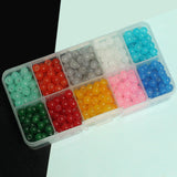 500 Pcs, 6mm Glass beads Trans With Metal Findings, Elastic and Nylon Thread for Jewellery Making DIY Kit