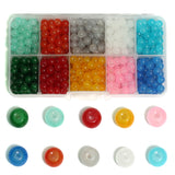 500 Pcs, 6mm Glass beads Trans With Metal Findings, Elastic and Nylon Thread for Jewellery Making DIY Kit