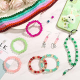 500 Pcs, 6mm Glass beads Trans With Metal Findings, Elastic and Nylon Thread for Jewellery Making DIY Kit