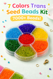 7 Colors Trans Seed Beads Kit, Size 11/0